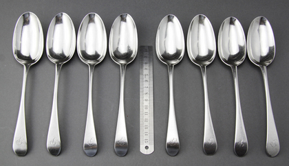 Rare Scottish Provincial Tablespoons (Set of 8) - Alexander Thompson, Aberdeen